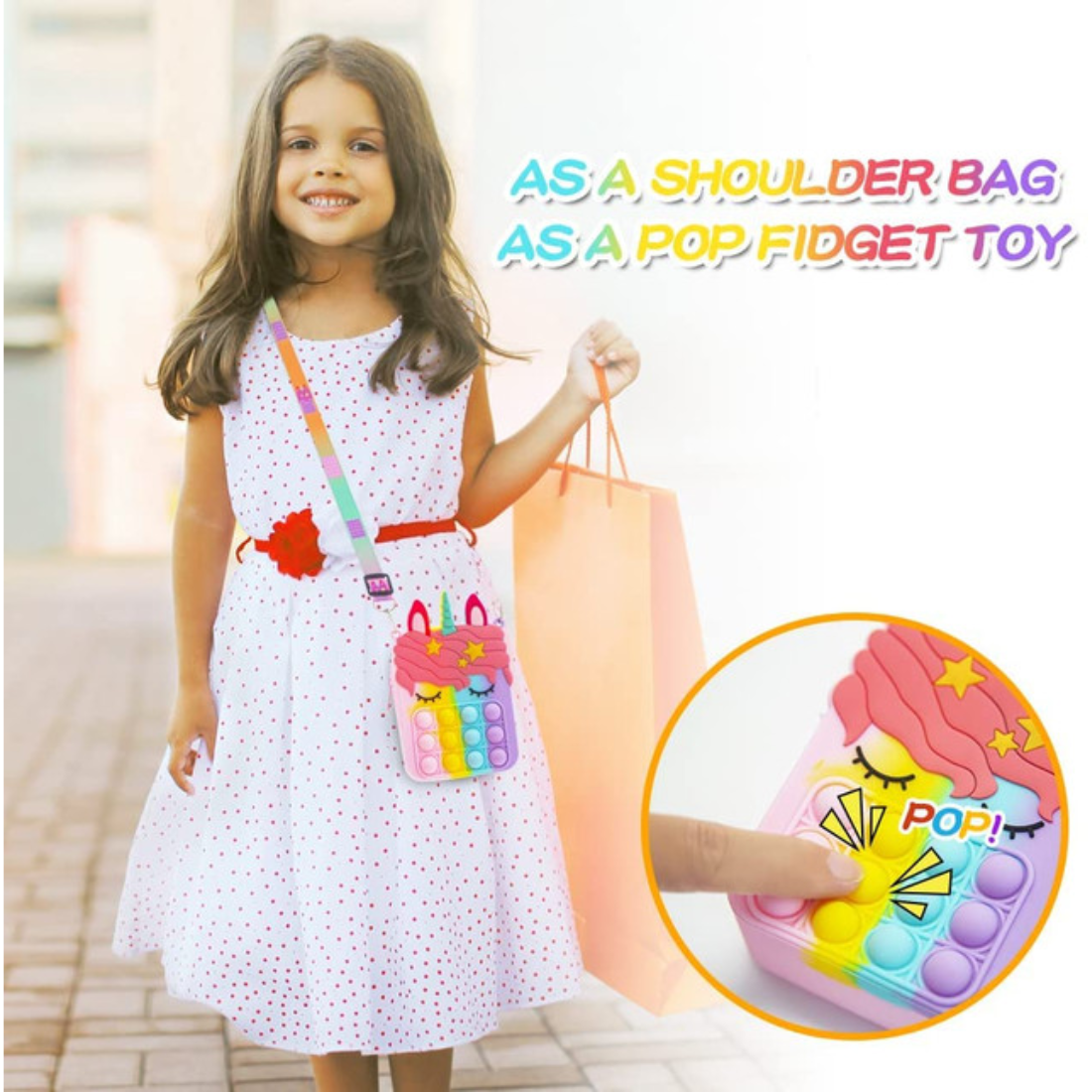 Cartoon popit sling bag