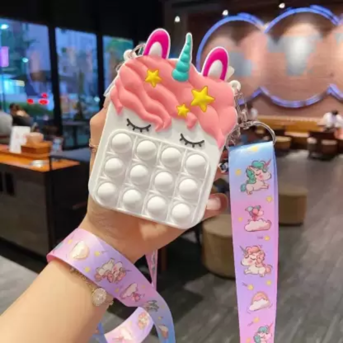 Cartoon popit sling bag