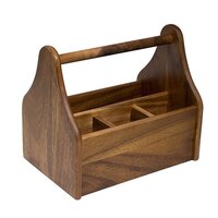Wooden Cutlery Holder - Color: Brown