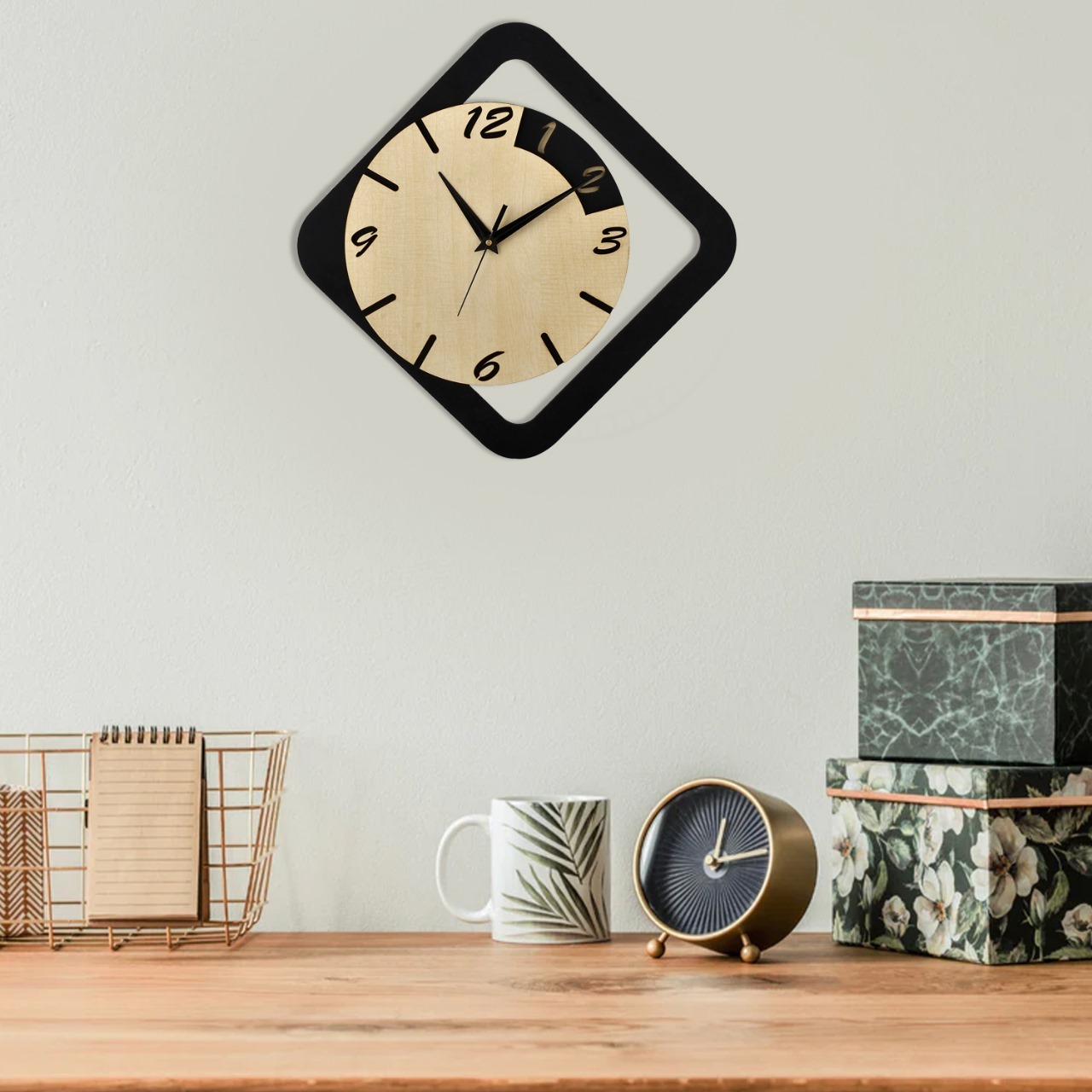 Wooden Wall Clock for Living  Room