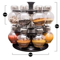MULTIPURPOSE REVOLVING PLASTIC SPICE RACK SET (16PCS)