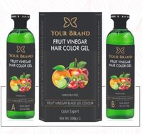 Fruit Vinegar Hair Gel Color - 1 Liter, Black Color Code 1 | Ammonia-free Formula For All Hair Types, Rejuvenating Shine And Softness