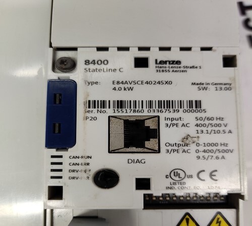 LENZE E84AVSCE4024SX0 INVERTER DRIVE