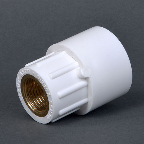 Off White Upvc Brass Reducing Female Threaded  Adaptor