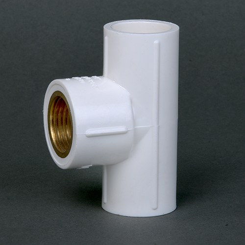Upvc Brass Tee - Color: Off White