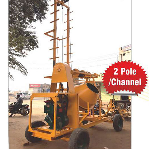 2 Pole Channel Concrete Mixer With Hoist