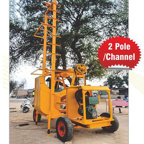 2 Pole Channel Concrete Mixer With Builder Hoist