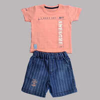 Multicolor Boys Knit Top And Denim Pant