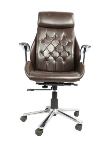 Adhunika Revolving Brown Leather Office Boss Chair 3 (26x20x49)