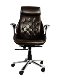 Adhunika Revolving Brown Leather Office Boss Chair 3 - Steel Frame, High Back Size, Brown Color | 360Â° Swivel, Torchon Bar Tilting Mechanism, Heavy Duty Metal Base, 125Kg Capacity