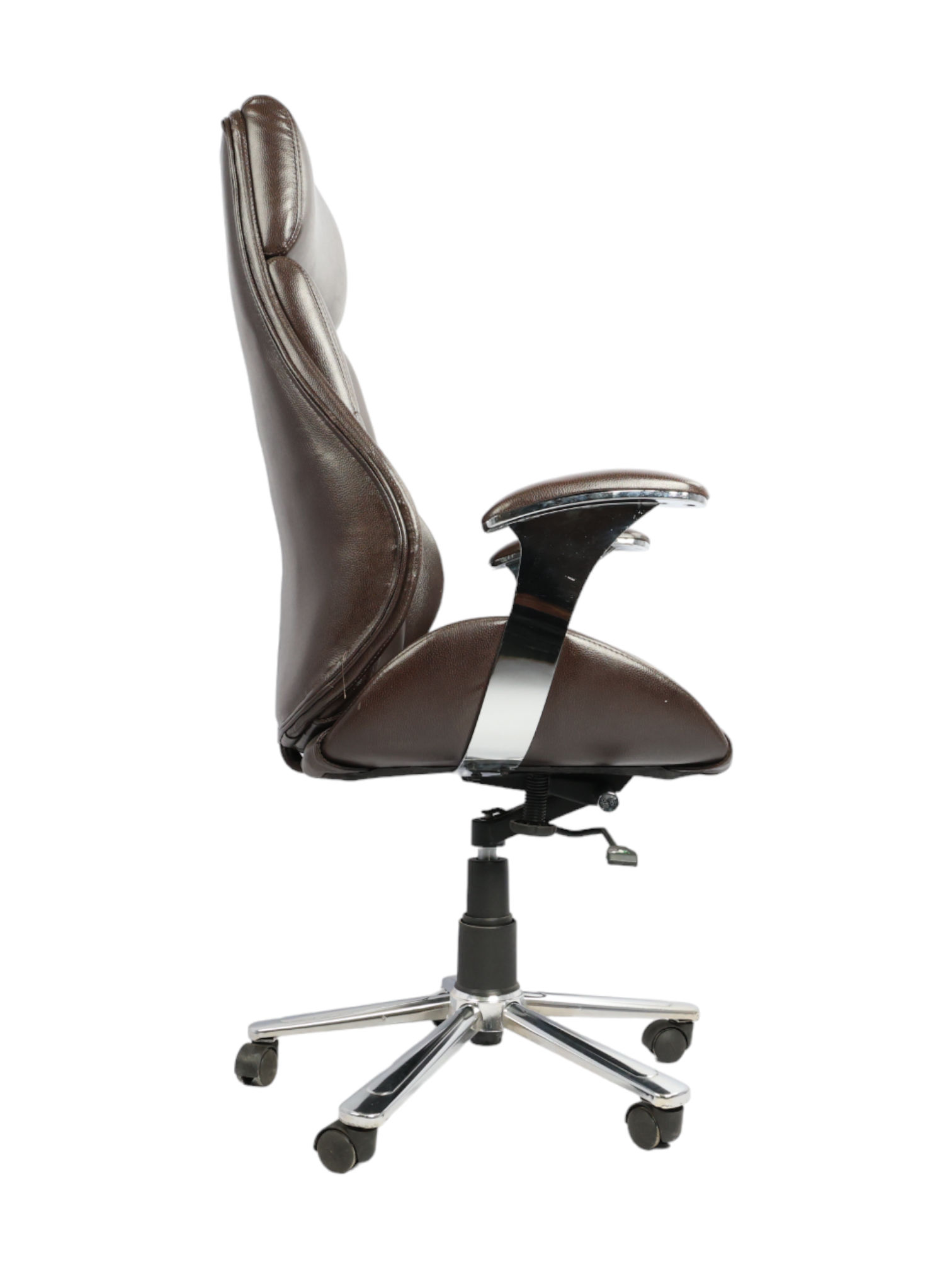 Adhunika Revolving Brown Leather Office Boss Chair 3 (26x20x49)