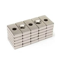Sintered Neodymium Ndfeb Magnet Block With Countersunk Hole - Application: Door Catches