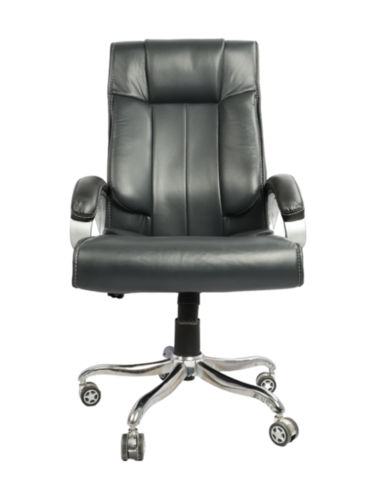 Adhunika Revolving Black Leather High Back Chair (25x22x48)