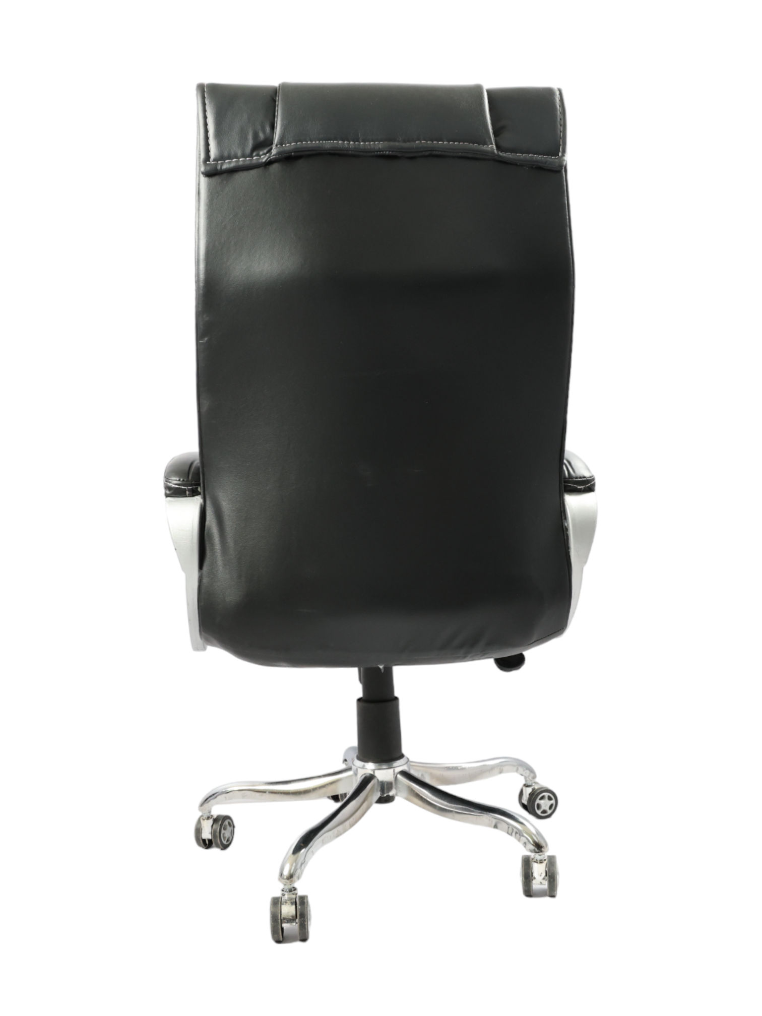 Adhunika Revolving Black Leather High Back Chair (25x22x48)