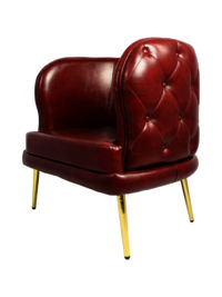 Adhunika Wooden Lounge Chair (Red)