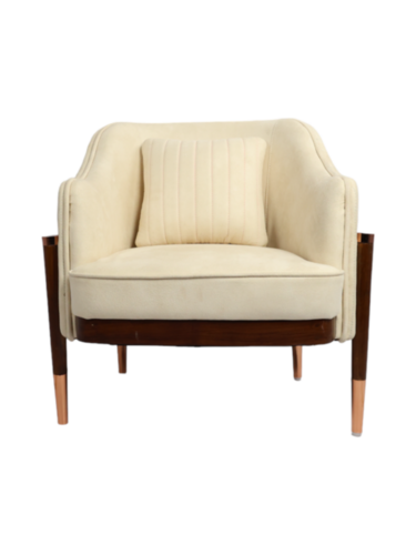 Adhunika Wooden Lounge Chair -Holland Fabric