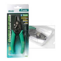 Fiber Optic Stripper - Stainless Steel, 7 Inches , Rubber Grip Handle, Silver & Green Color, Warranty Included