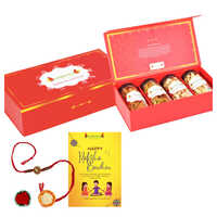 Ambrosia Premium Dry Fruits Gift Box With Rakhi Tikka And Greeting Card - Color: As Per Image