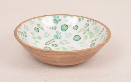 Wooden Bowl With Enamel