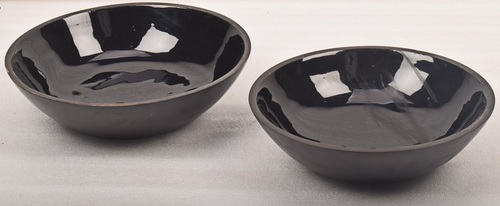 12 Inch Set Of 2 Wooden Bowl With Black Enamel - Color: Different Colors Available
