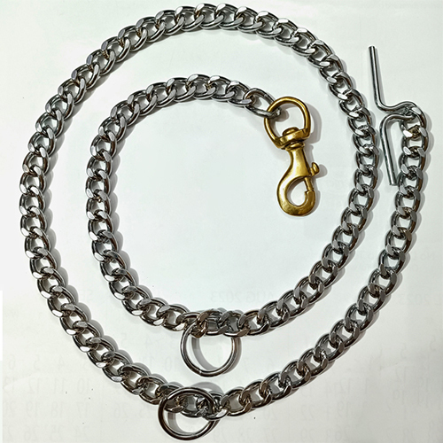 Silver Grinded Twisted Iron Dog Chain With Brass Hook at Best Price in ...