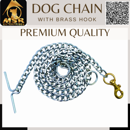 Grinded Twisted Iron Dog Chain With Brass Hook