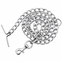 Plain Twisted Iron Dog Chain With Zinc Hook - 5 Feet | High-quality Iron, Silver Color, Secure Design With Easy-attach Zinc Hook