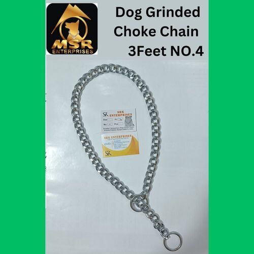 Silver 3 Feet Grinded Twisted Iron Dog Choke Chain