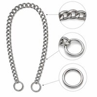 Silver 2.5 Feet Grinded Twisted Iron Dog Choke Chain