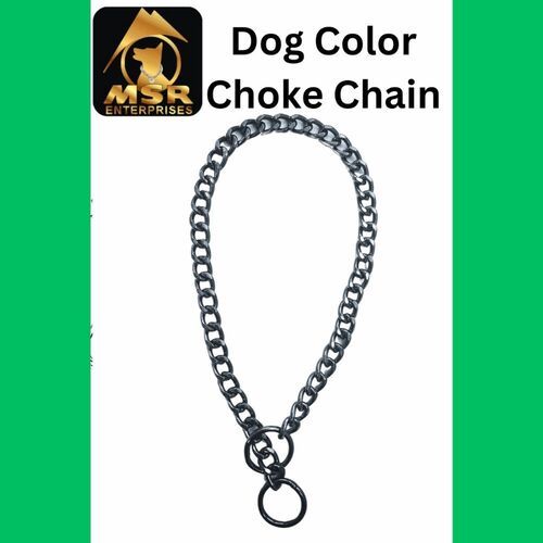 2 Feet Black Blue Polish Grinded Twisted Iron Dog Choke Chain
