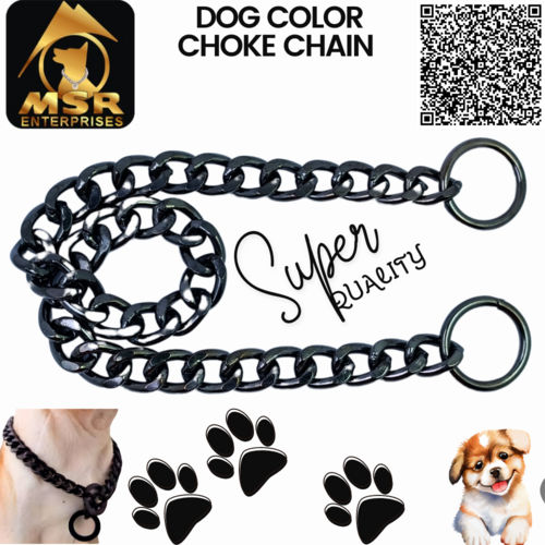 2 Feet Black Blue Polish Grinded Twisted Iron Dog Choke Chain Application: Fish