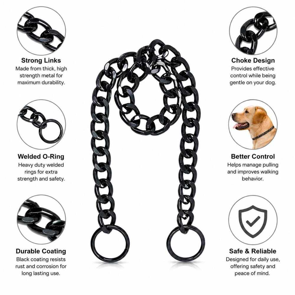 Dog Chain Choke Color Black
