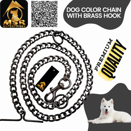 Dog Chain Black Polish Grinded Twisted Iron