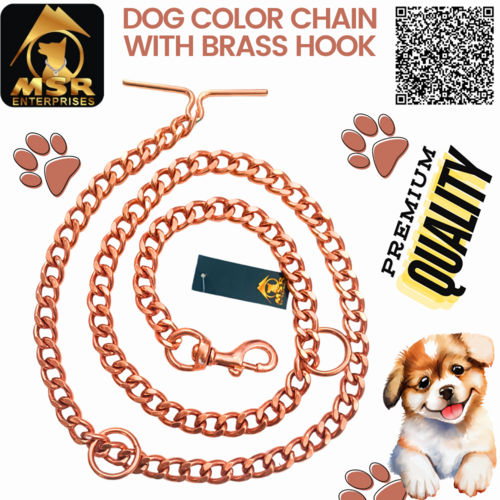 High Quality Rose Gold Polish Grinded Twisted Iron Dog Chain With Brass Hook