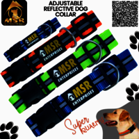 Adjustable Refractive Dog Collar - 1.25 Inch, High-quality Pp/nylon Material, Multicolor Design For Safety And Visibility