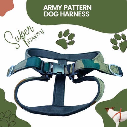 Army Pattern Padded Dog Body Belt