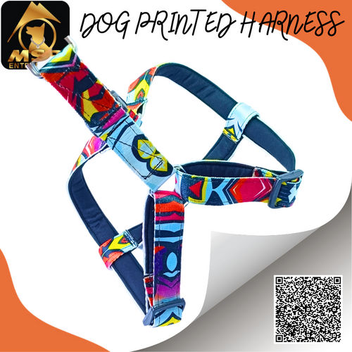 Dog Printed And Padded Body Belt Harness ( NYLON)