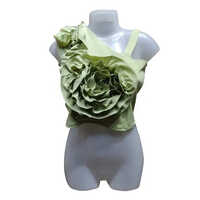 Ladies Short Top - Lycra Fabric, Size S-xl | Plain Green Design For Summer Comfort And Versatile Styling