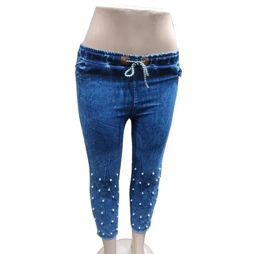 Ladies Blue Denim Joggers