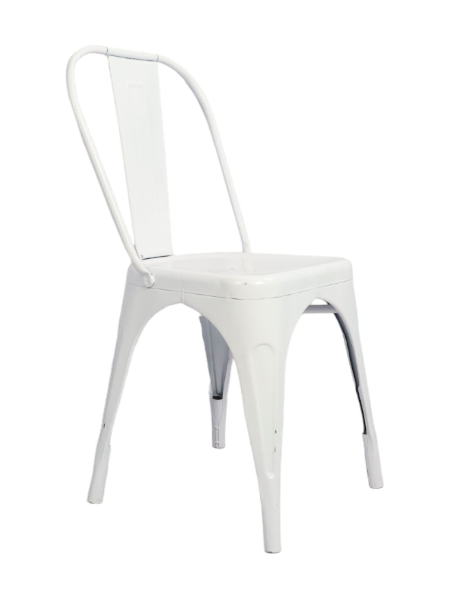 Adhunika Iron Tolix Chair Without Arm (17x16x33 White)