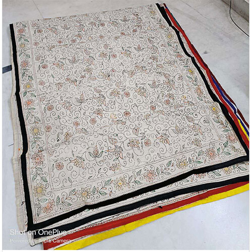 Kantha Hand Embroidery Work on Silk