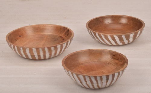 Wooden Set of 3 Bowl
