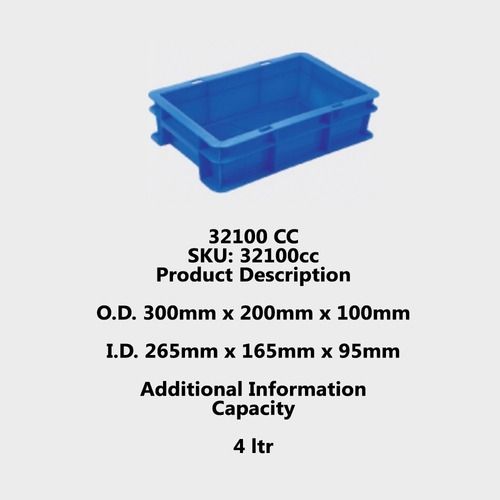 4 Ltr volume Plastic crate