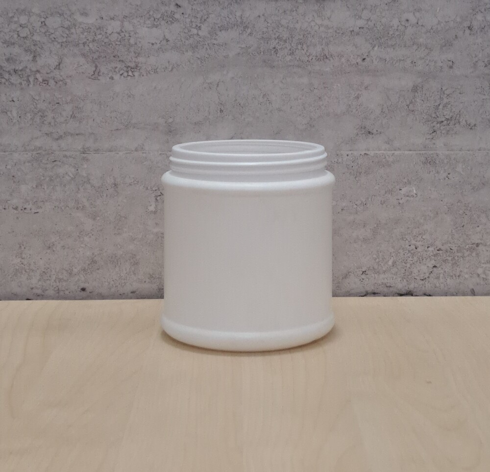 WHITE HDPE PROTEIN JAR