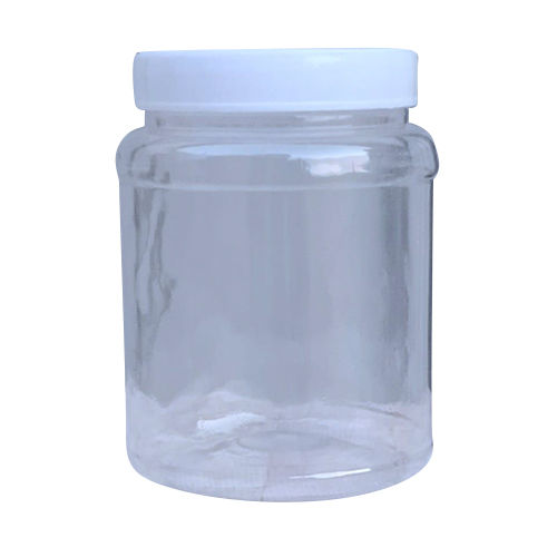 White Plastic Transparent Storage Jar