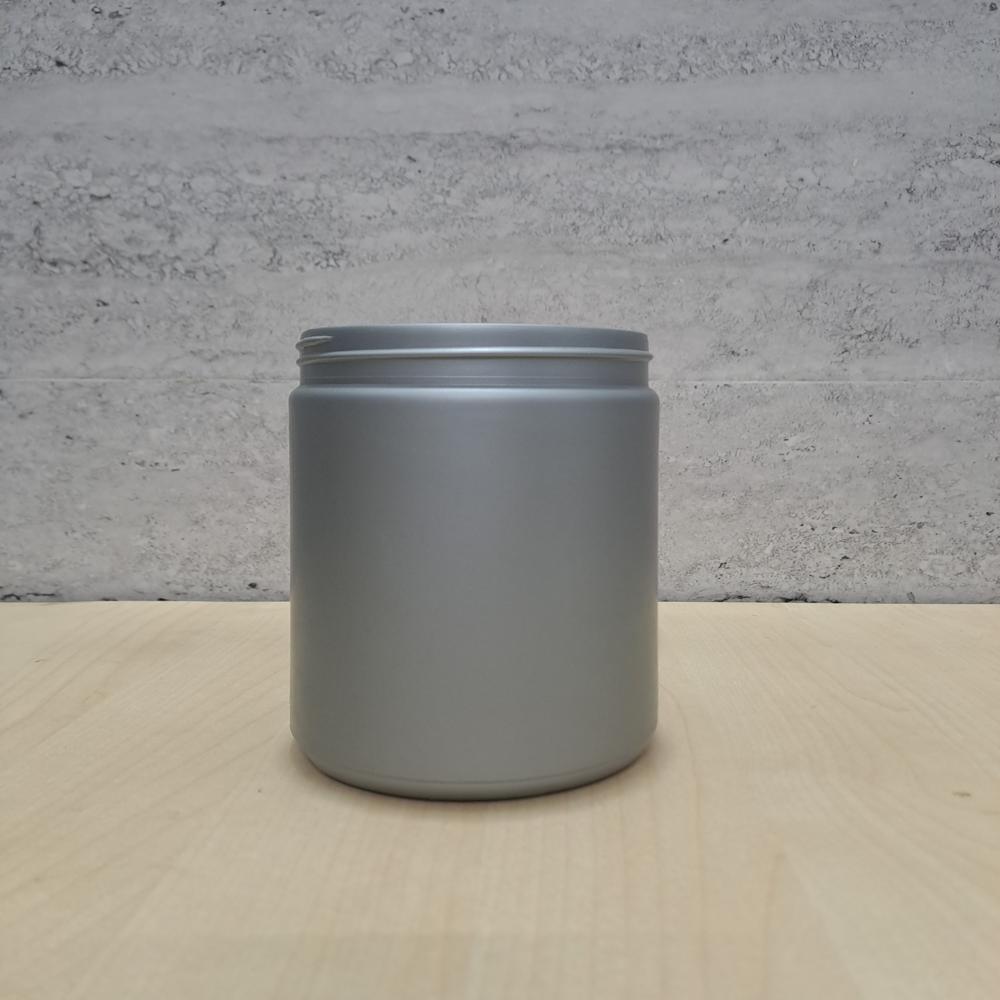 Pre-workout Jar - Plastic Hdpe, Customized Size, Sleek Black Color | Round Design, Smooth Or Ribbed Grip Lid, Long-lasting Storage Solution
