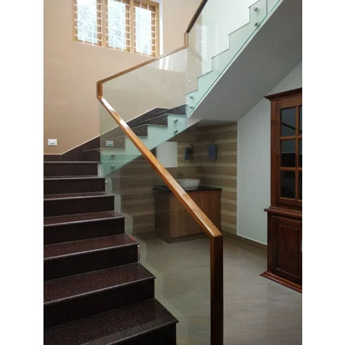 Easily Assembled 3mm Stairs Glass Railing