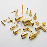 Brass Barb Fittings - Stainless Steel, Customized Size, Polished Golden Finish | Equal Shape, Rings Included, Water-compatible Industrial Use