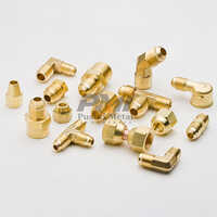 Flare Fittings - Stainless Steel, Customized Sizes, Natural Golden Plating, Polished Finish | Round Head Code, Industrial Use, Water Medium, With Rings