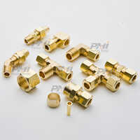 Compression Fittings - Stainless Steel, Customized Size, Golden Polished Finish | Hexagon Head, Natural Plating, Secure Rings, Industrial Water Use